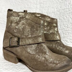 naughty monkey Metallic Taupe Brown Suede Ankle Booties